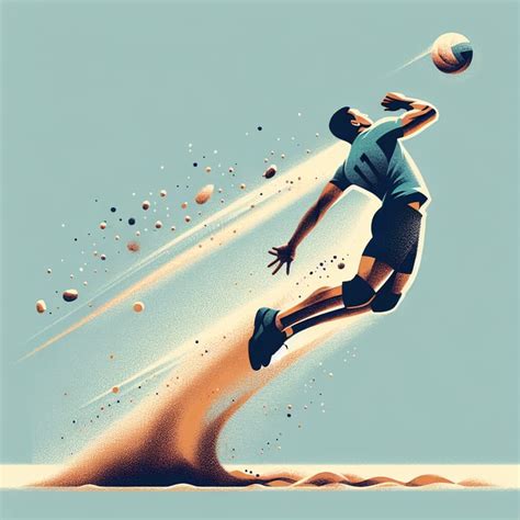 Athletic Volleyball Player Spiking Ball - Vector Graphic | AI Art ...