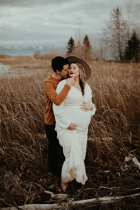 Romantic Lakeside Bohemian Maternity Session Kalispell Montana