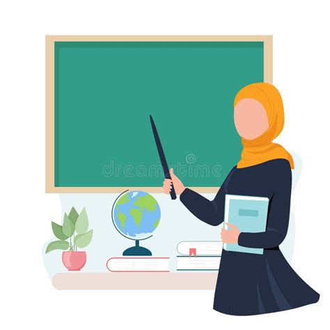 Muslim Teacher Hijab Blackboard Stock Illustrations 37 Muslim Teacher