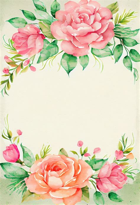 Free Watercolor Flower Frame