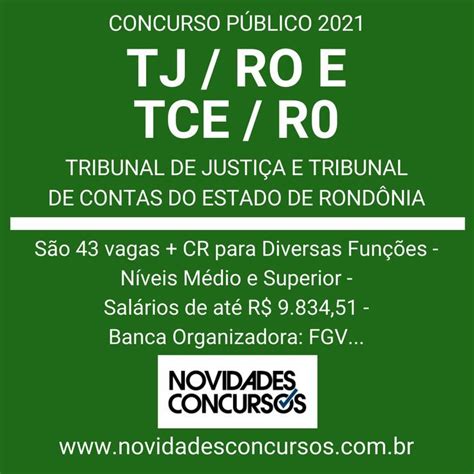 Concurso conjunto Aberto do Tribunal de Justiça do Estado de Rondônia