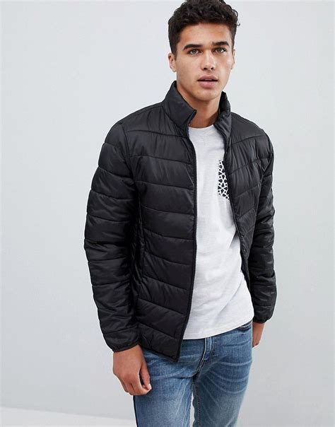 Burton Menswear Steppjacke Mit Stehkragen In Schwarz Schwarz Jetzt