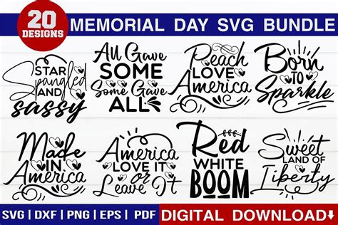 Memorial Day Svg Bundle Bundle Creative Fabrica