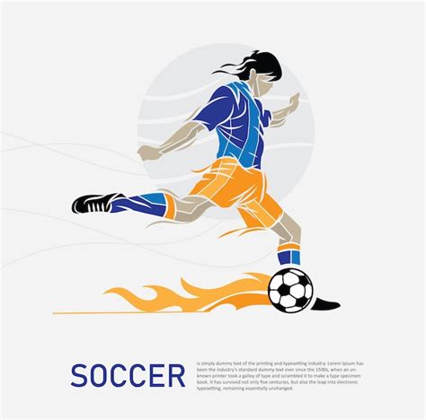 Premium Vector Football Player Is Dribbling And Ready To Kick The