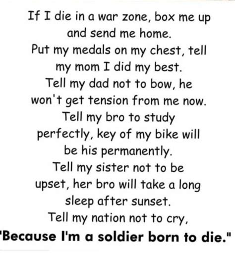 Soldiers Poem Military Quotes Soldier Poem Poems