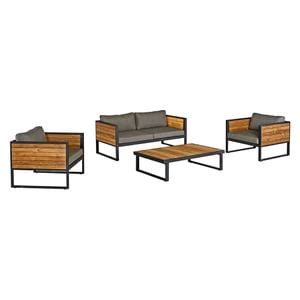 Zebra Cubo Loungetisch 74x74x22 5cm Aluminium Teak Graphit Garten Und