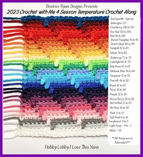 2023 Crochet With Me Temperature Afghan Cal Material List And Info