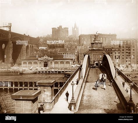 Newcastle Upon Tyne Swing Bridge Victorian Period Stock Photo Royalty