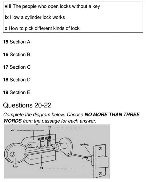 How Lock Picking Works IELTS Reading Answers