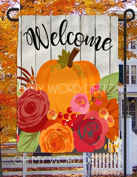 Personalized Garden Flag Welcome Fall Garden Flag Welcome Etsy