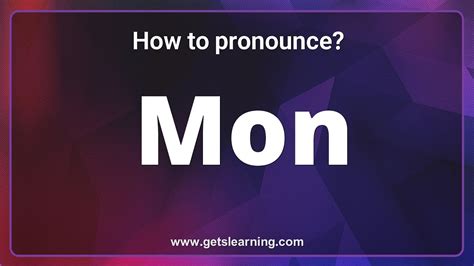 How To Pronounce Mon In English Correctly Common Word YouTube