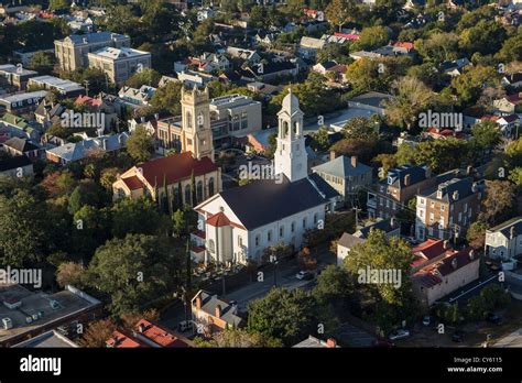 Aerial View Of St Johns Lutheran Church Next To The Unitarian Church