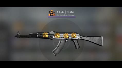 CSGO AK47 Slate Minimal Wear Gameplay 4 Dragon Lore FOIL Stickers