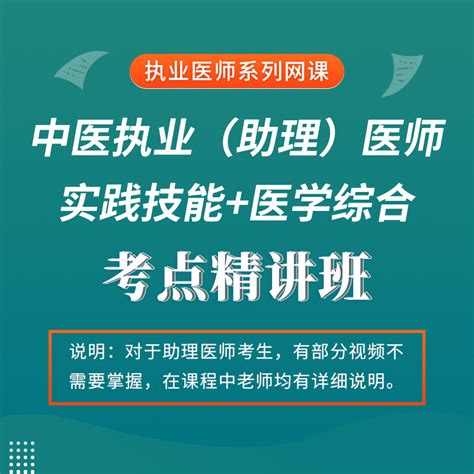 2024年中医执业（助理）医师资格考试考点精讲班圣才学习网