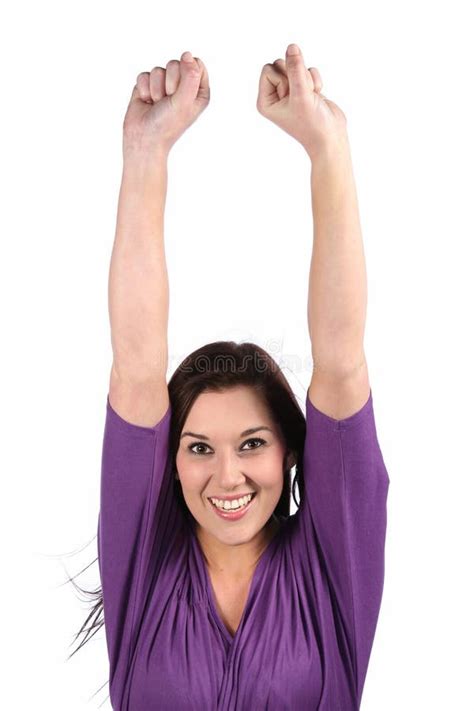 Incoraggiare Della Ragazza Del Brunette Fotografia Stock Immagine Di Bellezza Celebri 22221148