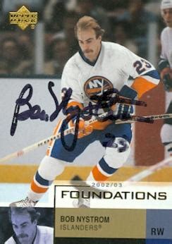 Bob Nystrom autographed Hockey Card (New York Islanders) 2002 Upper Deck #59