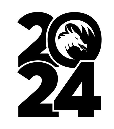 Premium Vector Logo 2024 With The Dragon Icon With The Symbol Of The