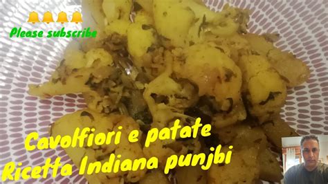 Cavolfiori E Patate Ricetta Indiana Punjabi Aloo Gobhi Piatto Indiano