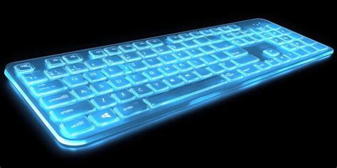 Holographic Keyboard with Glowing Keys | Premium AI-generated image