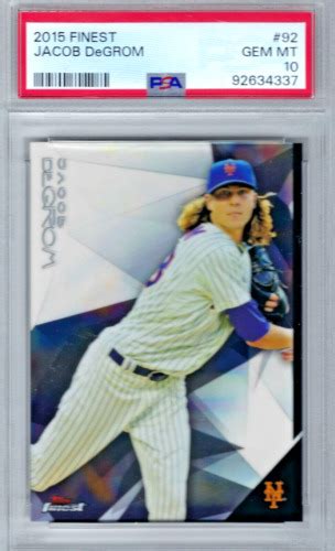 Jacob Degrom Topps Finest Baseball Card Graded Psa Gem Mint