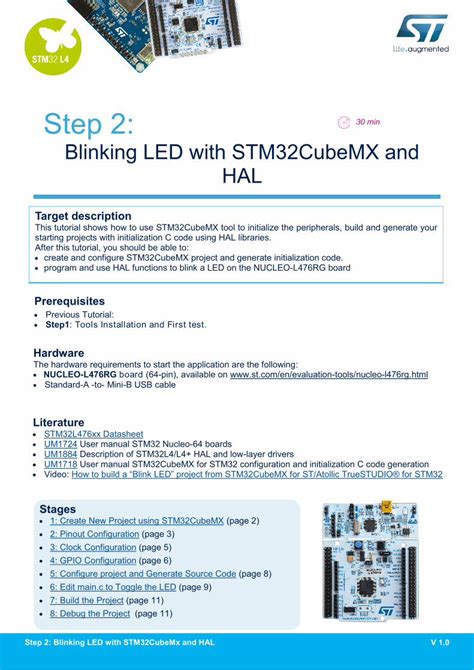 Pdf Step Blinking Led With Stm Cubemx And Hal In This Tutorial