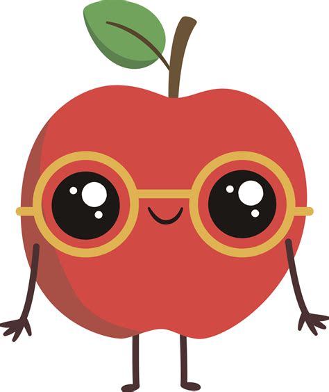 Nerd Apple Illustration Vector On White Background Vector