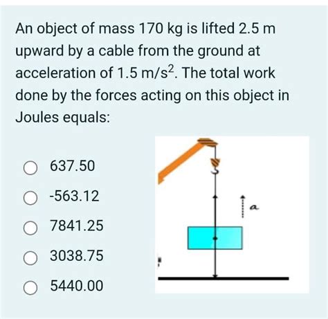 Solved An Object Of Mass Kg Is Lifted M Upward By A Chegg