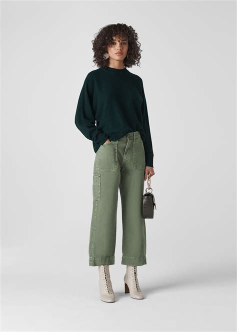 Dark Green Dolman Cashmere Knit | WHISTLES | Whistles UK