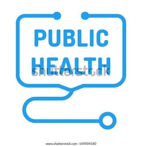 Public Health Badge With Stethoscope Icon Flat Vector Illustration On