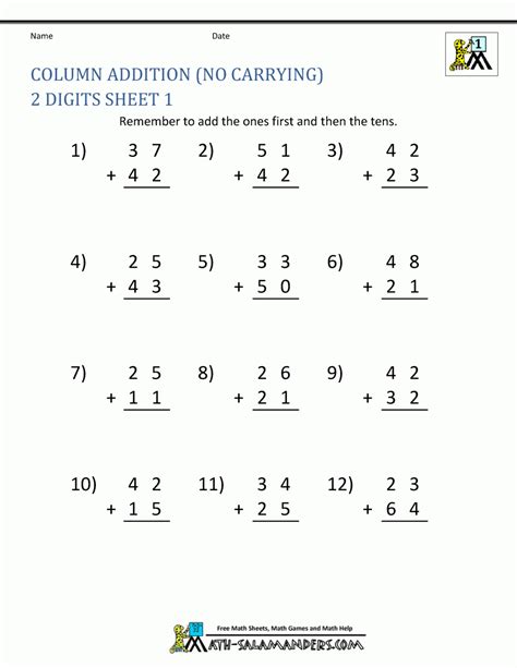 1st Grade Addition Worksheets Free Printable