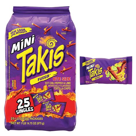 Takis Mini Fuego Rolled Spicy Tortilla Chips Hot Chili Pepper Lime