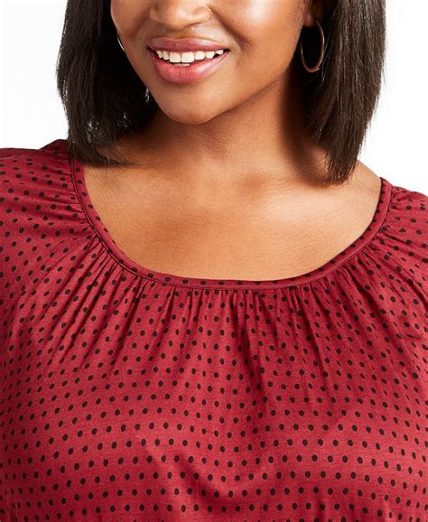 Michael Kors Plus Size Polka Dot Print Top Macys