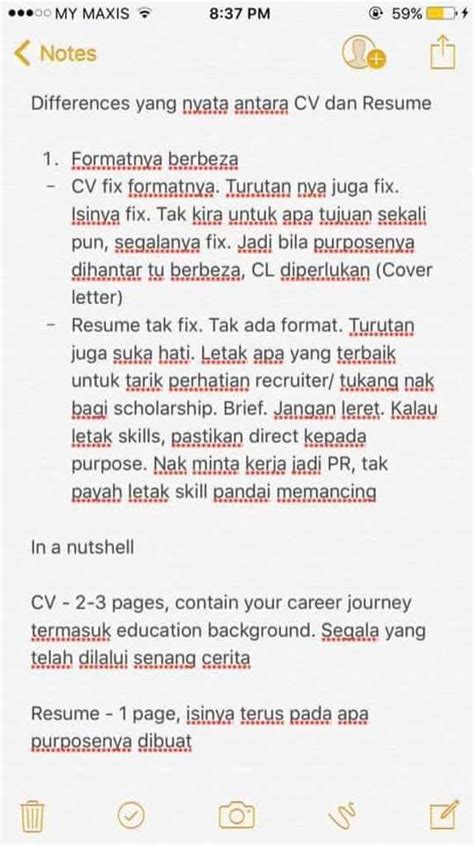 Ini Perbezaan Di Antara Cv Dan Resume Yang Wajib Graduan Tahu Sebelum