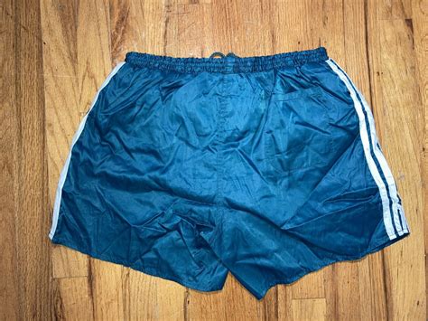 Adidas Nylon Shorts Vintage S D Large Sprinter Shiny Satin Retro