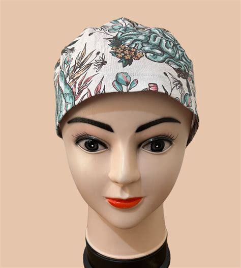 Scrub Hat For Women Floral With Internal Organs Scrub Cap Scrub Cap