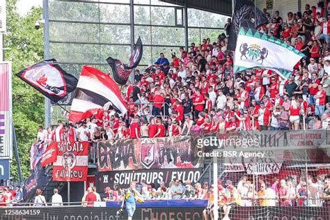 FC Emmen fans during the Keuken Kampioen Divisie Playoffs Finals ...