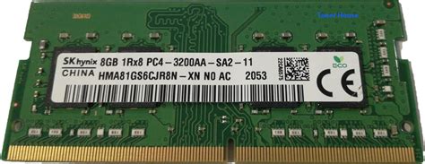 SK Hynix 8GB SODIMM DDR4 3200 PC4 1Rx8 HMA81GS6DJR8N-XN SO-DIMM Laptop ...
