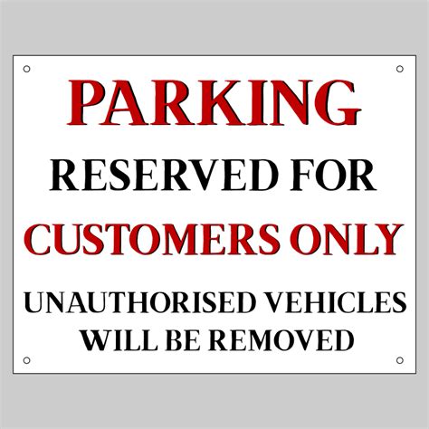 Customer Parking Signs