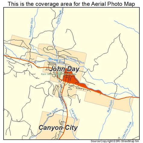 Aerial Photography Map Of John Day Or Oregon