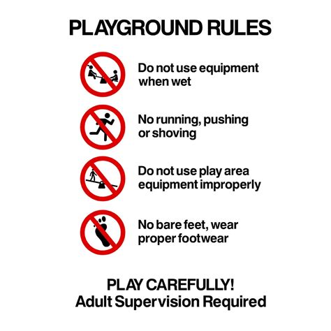 Playground Rules Play Carefully Sign The Sign Shed Text Background