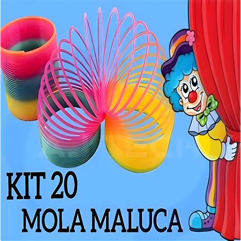 Kit 20 Unidades Brinquedo Mola Maluca Colorida Crianças Divertido Anti