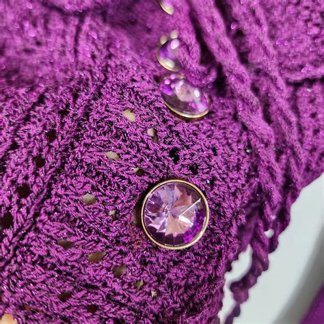 Vintage Y K S Betsy Johnson Purple Cropped Ruffled Gem