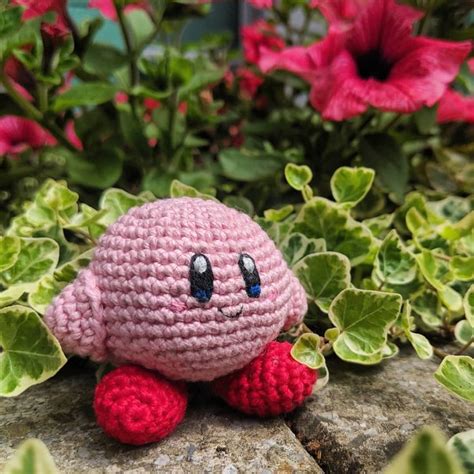 Pink Crocheted Kirby Plush