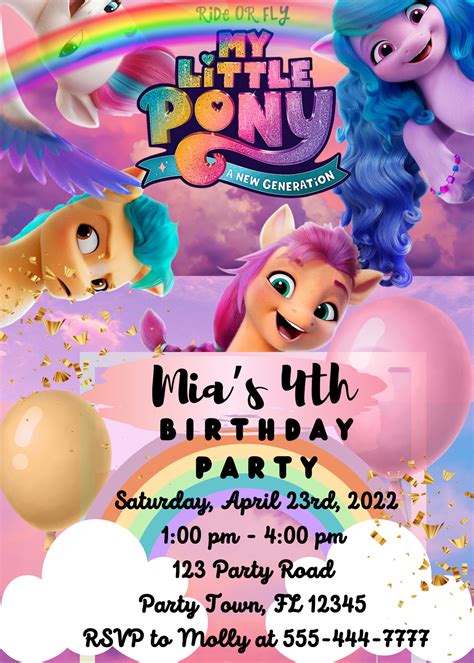 My Little Pony Birthday Invitation - Etsy