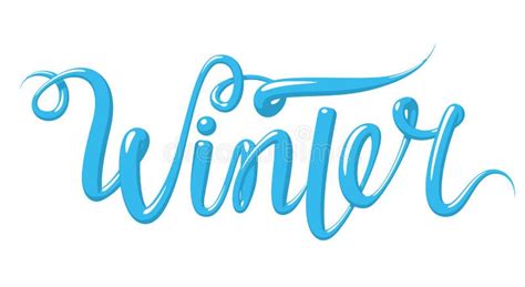 Calligraphy With The Word Winter Hand Drawn Lettering In 3d Style