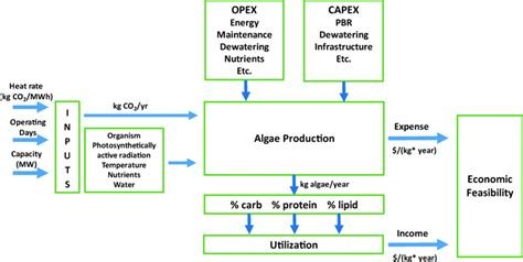 Techno Economic Model Structure Including The Required Inputs For