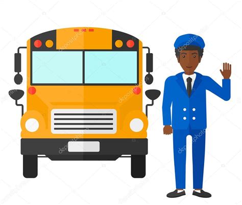 Conductor De Autobús Escolar Vector Gráfico Vectorial