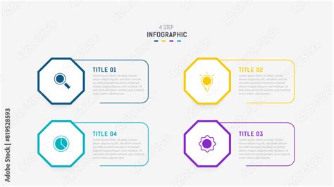 Four Step Infographic Element Design Vector Template For Presentation