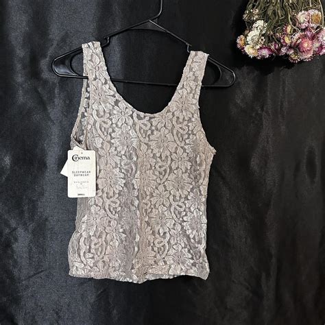 Vintage Nude Sheer Lace Tank Brand Is Cinema Depop