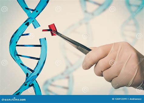 Concepto De La Manipulación De La Ingeniería Genética Y Del Gen Imagen